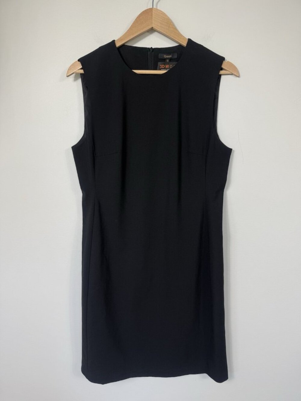 Quince Women Italian Wool Sleeveless Dress Black Basic 12 3D Wool Office - Picture 1 of 10
